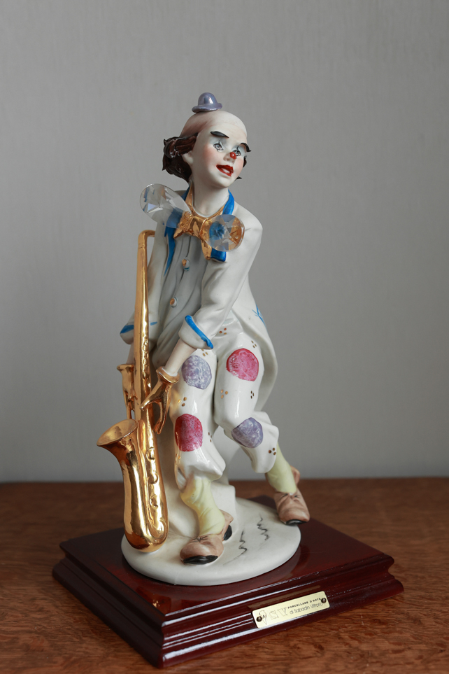 Клоун с саксофоном, Vittorio Sabadin, Каподимонте, статуэтка
