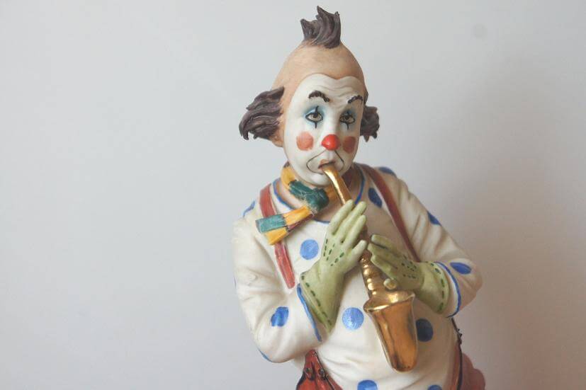 Клоун, фарфоровая статуэтка, Capodimonte, Cortese