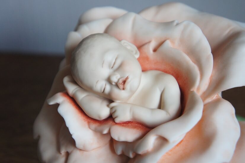 Младенец в розе, Giuseppe Armani, Florence, Capodimonte, статуэтка
