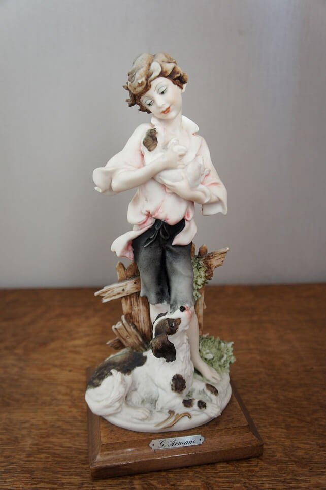 Мальчик с собачками, Giuseppe Armani, Florence, Capodimonte, статуэтка