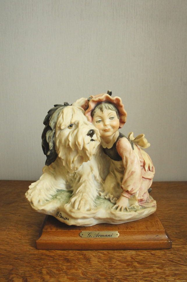 Девочка с мохнатым псом, Giuseppe Armani, статуэтка