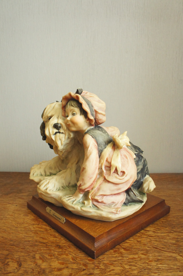Девочка с мохнатым псом, Джузеппе Армани, статуэтка
