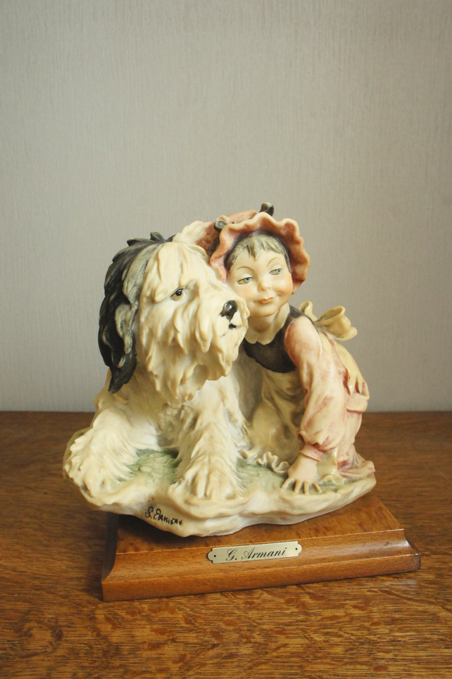 Девочка с мохнатым псом, Giuseppe Armani, статуэтка