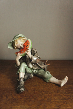 Мальчик с арбузом, Giuseppe Cappe, Capodimonte, фарфоровая статуэтка. KunstGalerie