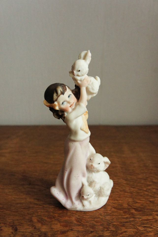 Девочка с кроликами, Giuseppe Armani, Florence, Capodimonte, статуэтка