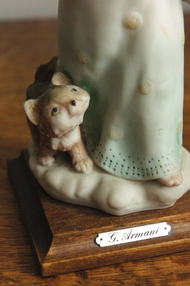 Девочка с будильником и котом, Giuseppe Armani, статуэтка