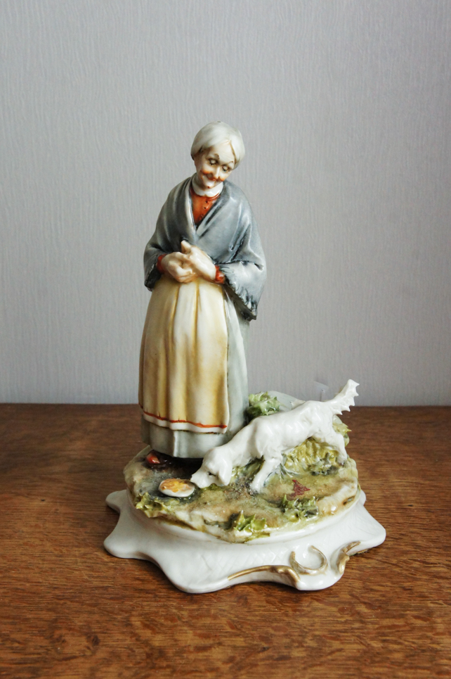 Бабуля с белым псом, Piergianni Cedraschi, Capodimonte, статуэтка