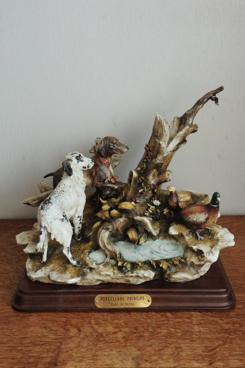 Охота на фазанов, Luciano Cazzola, Capodimonte, фарфоровые статуэтки. KunstGalerie