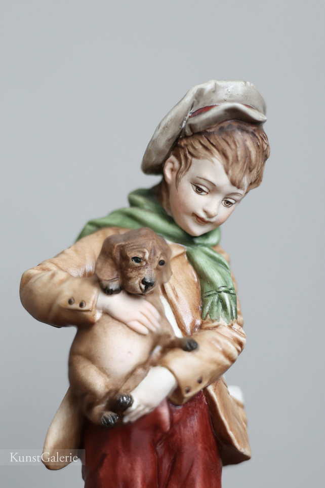 Мальчик с щенком, Bruno Merli, Capodimonte, статуэтка