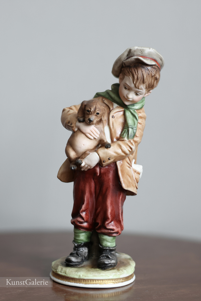 Мальчик с щенком, Bruno Merli, Capodimonte, статуэтка