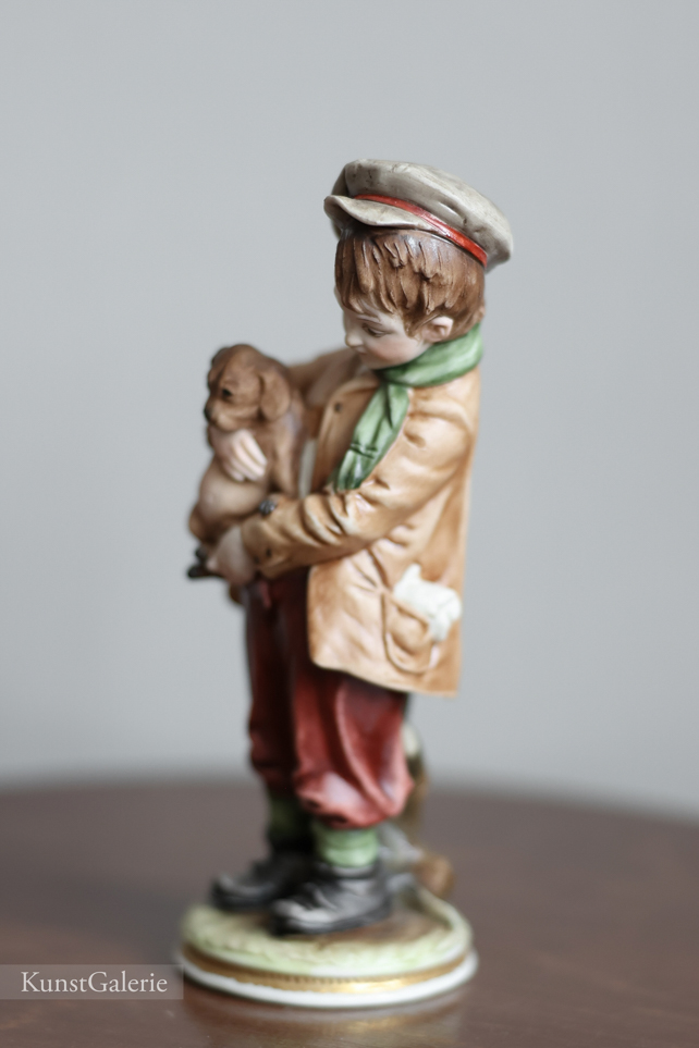 Мальчик с щенком, Bruno Merli, Capodimonte, статуэтка