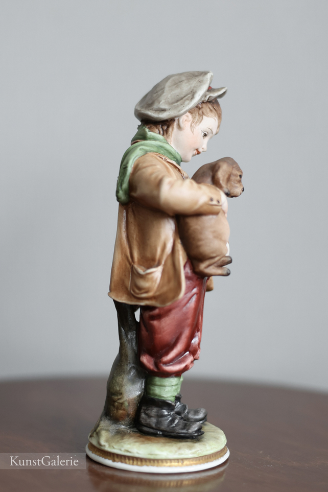 Мальчик с щенком, Bruno Merli, Capodimonte, статуэтка