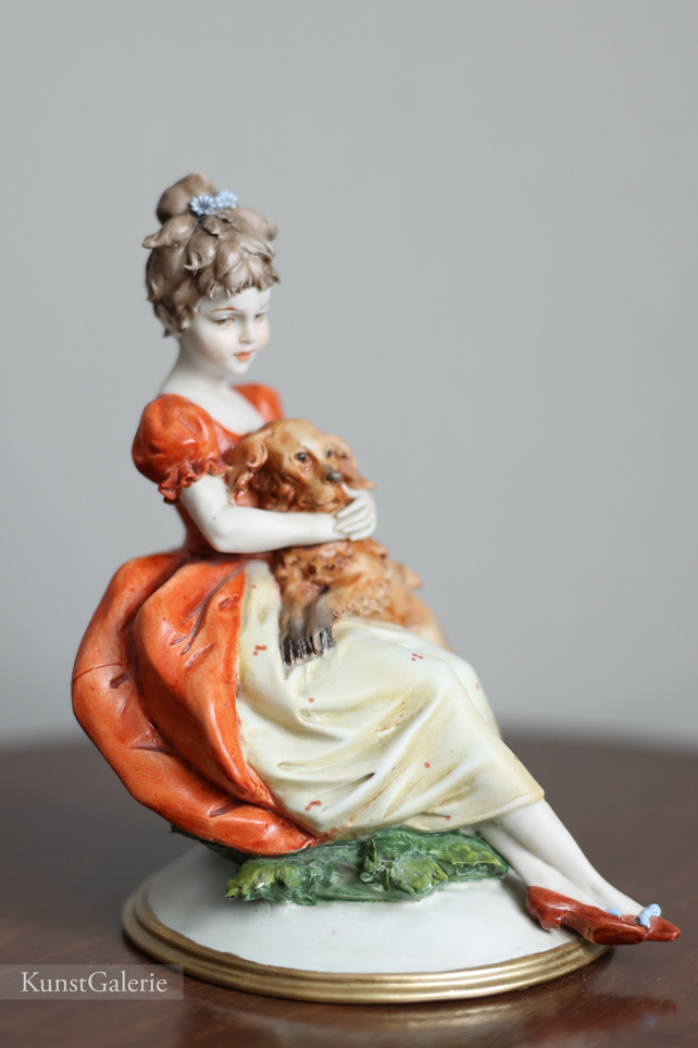 Девочка с собачкой, Luigi Giorgio Benacchio, Capodimonte, статуэтка