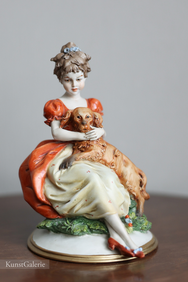 Девочка с собачкой, Luigi Giorgio Benacchio, Capodimonte, статуэтка