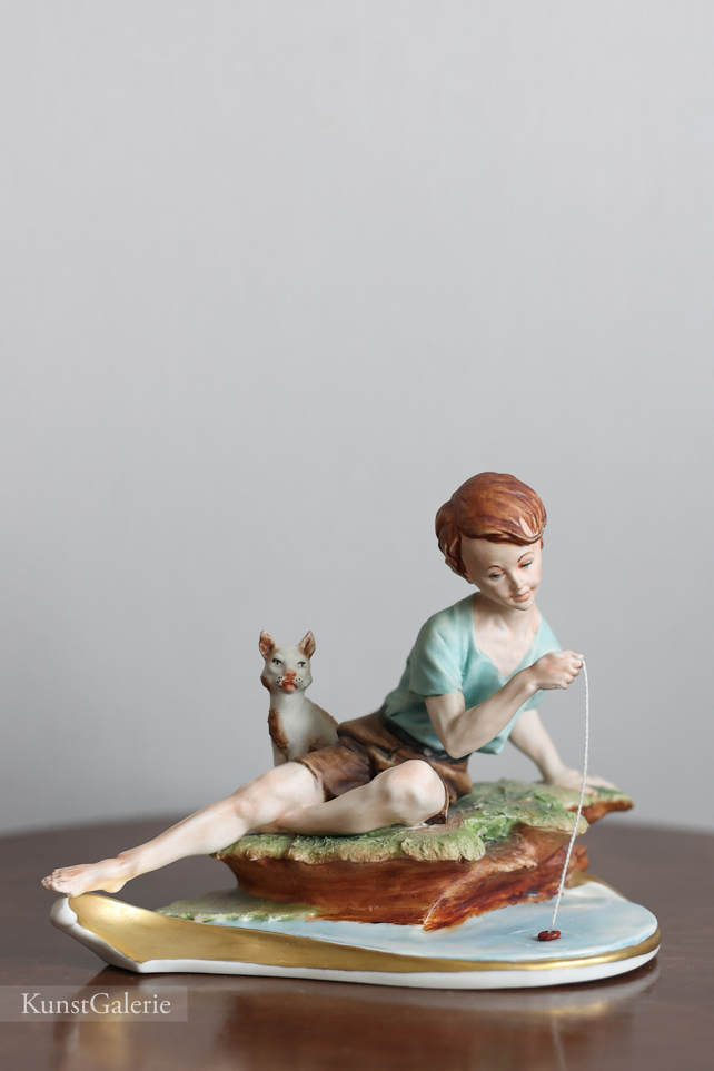 Юный рыбак с котом, Tosca, Capodimonte, статуэтка